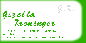 gizella kroninger business card